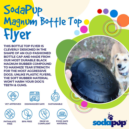 Magnum Bottle Top Flyer Rubber Frisbee for Heavy Chewers | Large