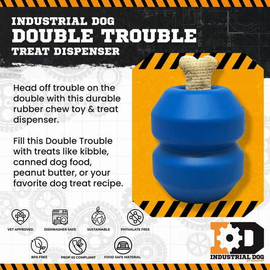 Double Trouble Dog Toy - Dual Chamber Treat Dispenser for Large Dogs | USA Made-Purrfect Pet Kingdom
