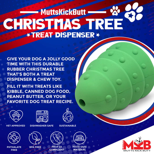Christmas Tree Dog Toy - Durable Rubber Chew Toy for Large