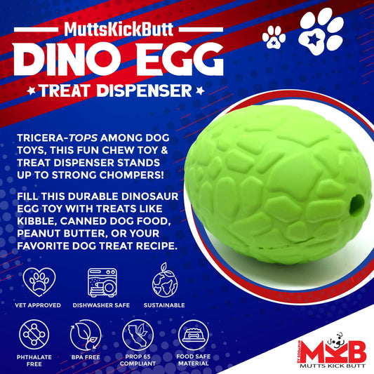 Dinosaur Egg Dog Chew Toy Treat Dispenser USA Made Sodapup - detail view