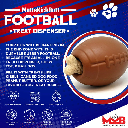 Football Dog Chew Toy & Treat Dispenser - USA Made | SodaPup-Purrfect Pet Kingdom