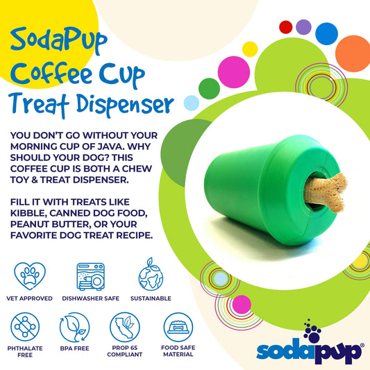 Coffee Cup Rubber Dog Chew Toy for Power Chewers | Treat