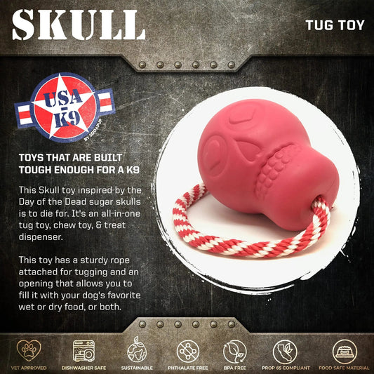 USA-K9 Skull Dog Chew Toy & Treat Dispenser - Made in USA | SodaPup-Purrfect Pet Kingdom