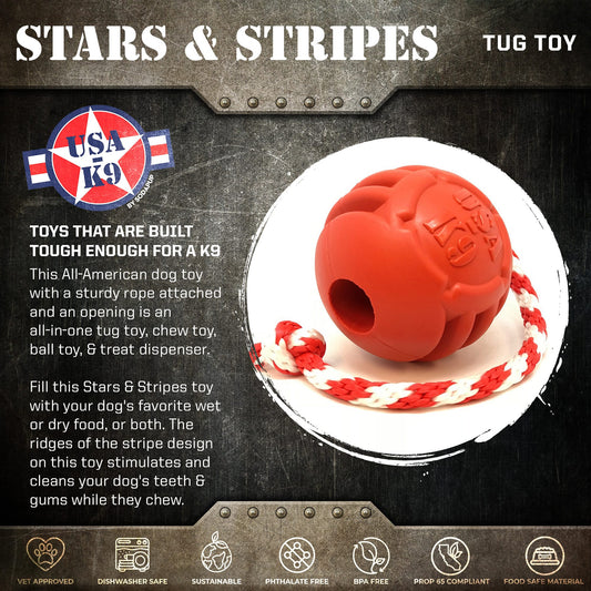USA-K9 Stars and Stripes Rubber toy | K9 Handler Reward Toy