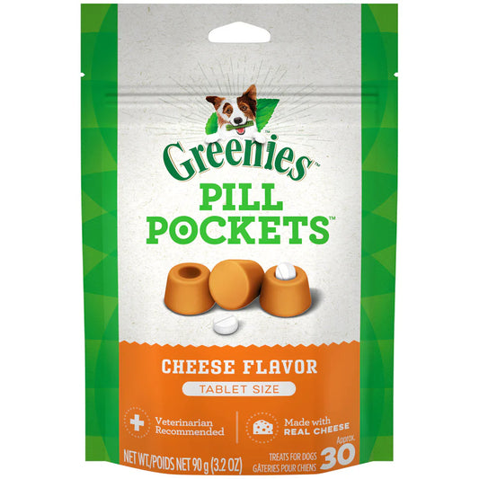GREENIES Cheese Flavored Tablet Pill Pockets (3.2oz) - Greenies Dog Treats - The Family Pet