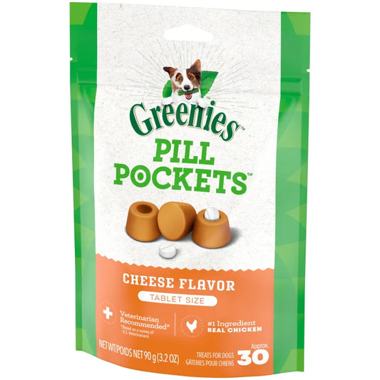 Greenies Cheese Pill Pockets Dog Tablet Treats 3.2oz
