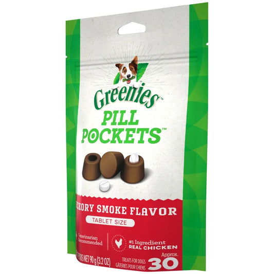 GREENIES Hickory Smoke Flavored Tablet Pill Pockets (3.2oz)