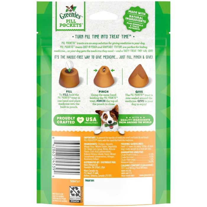 Dog Treats Pill Pockets - Greenies Chicken Tablet 3.2oz ๐ฆด