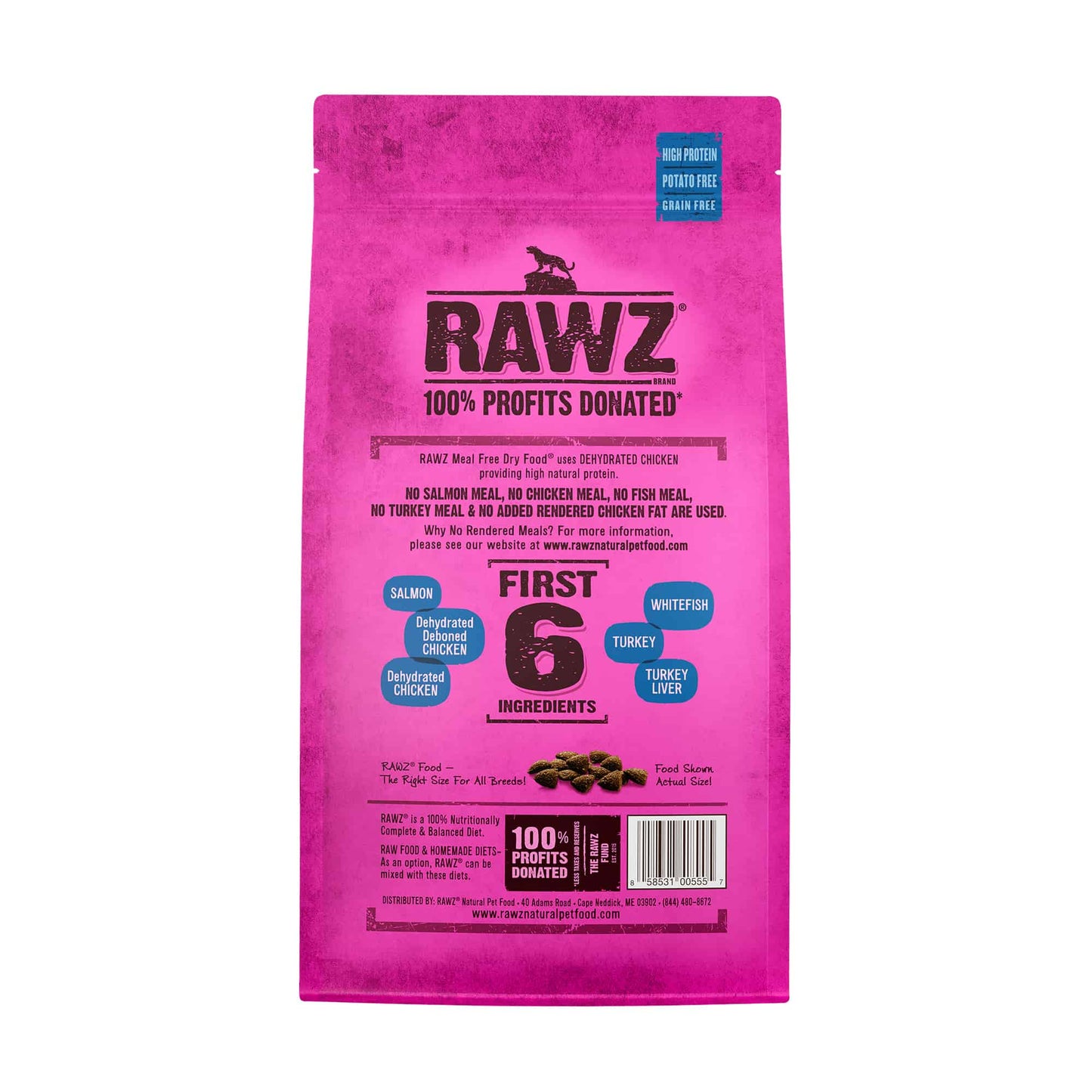 Dry Cat Food Salmon Chicken Whitefish 1.75 Lb Rawz ๐