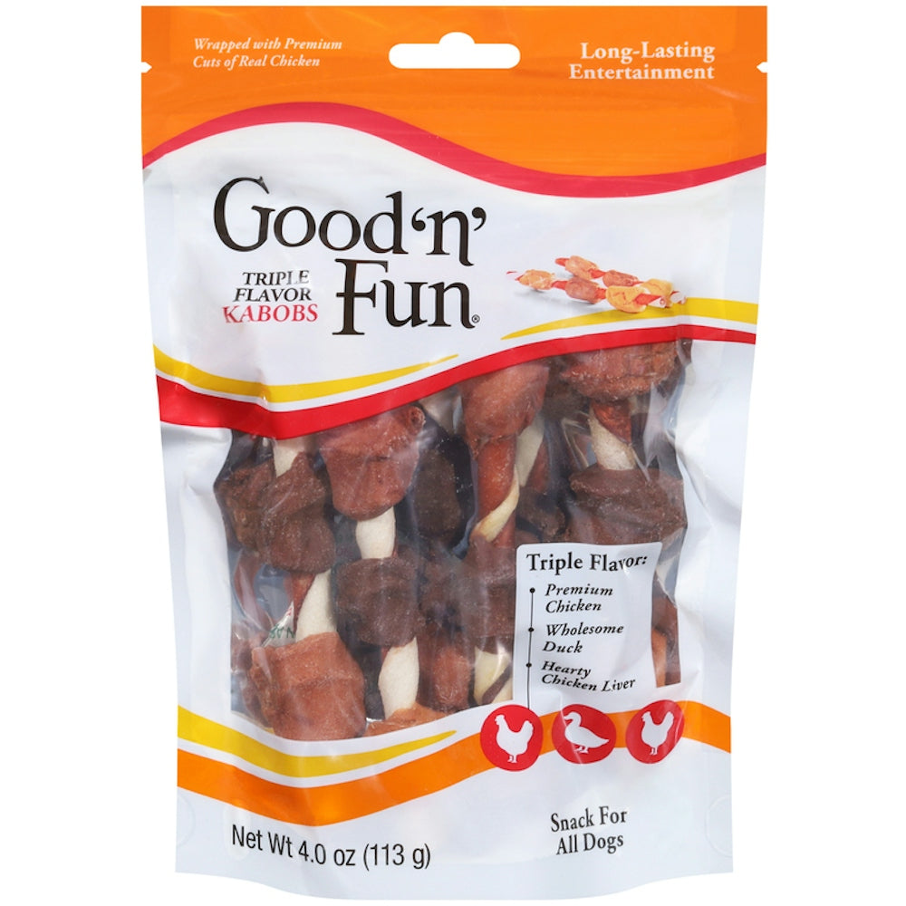 Triple Flavor Kabobs Dog Treats 4oz Good N Fun ๐ฆด