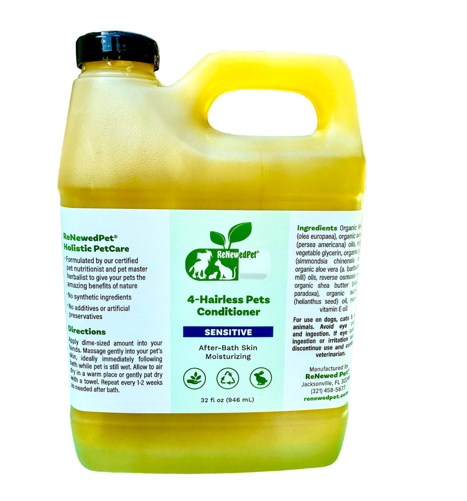 4 - HAIRLESS PETS SENSITIVE CONDITIONER - 4 Nudie Pets - ReNewedPet