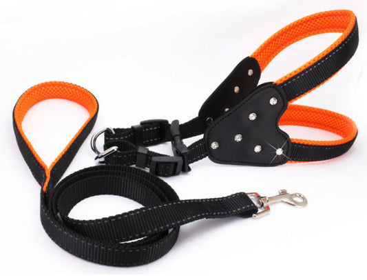 Comfortable Mesh Fabric Shiny Rhinestone Pet Hand Holding