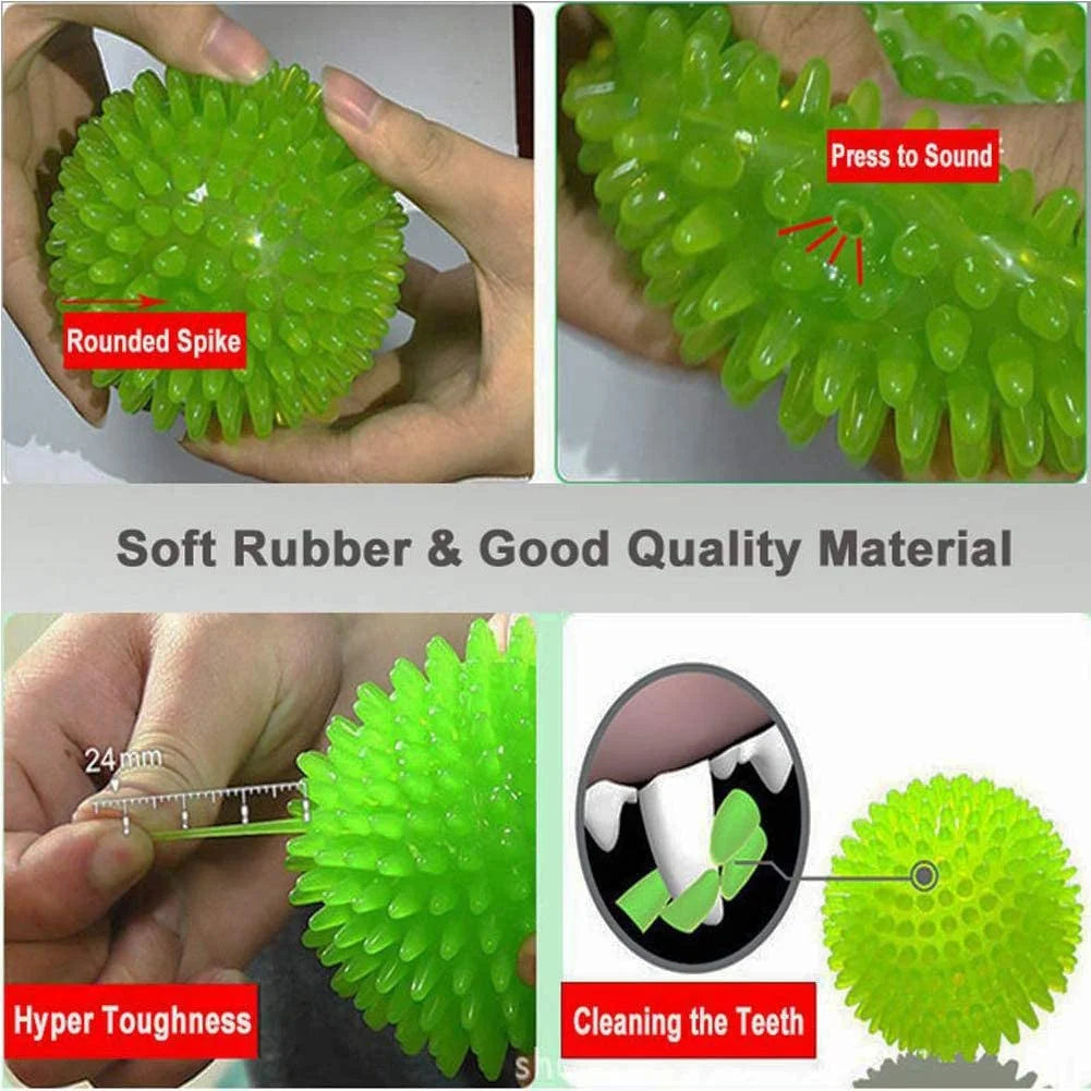 Durable Dog Toy Ball with Squeaker – Teeth Cleaning, Chew - Resistant, High Bounce Toy for Medium Dogs - Elevate Marketplace