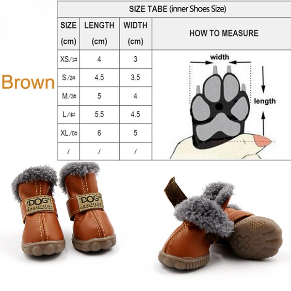 Dog Snow Boots Waterproof Fleece Lined Warm Winter 🥾