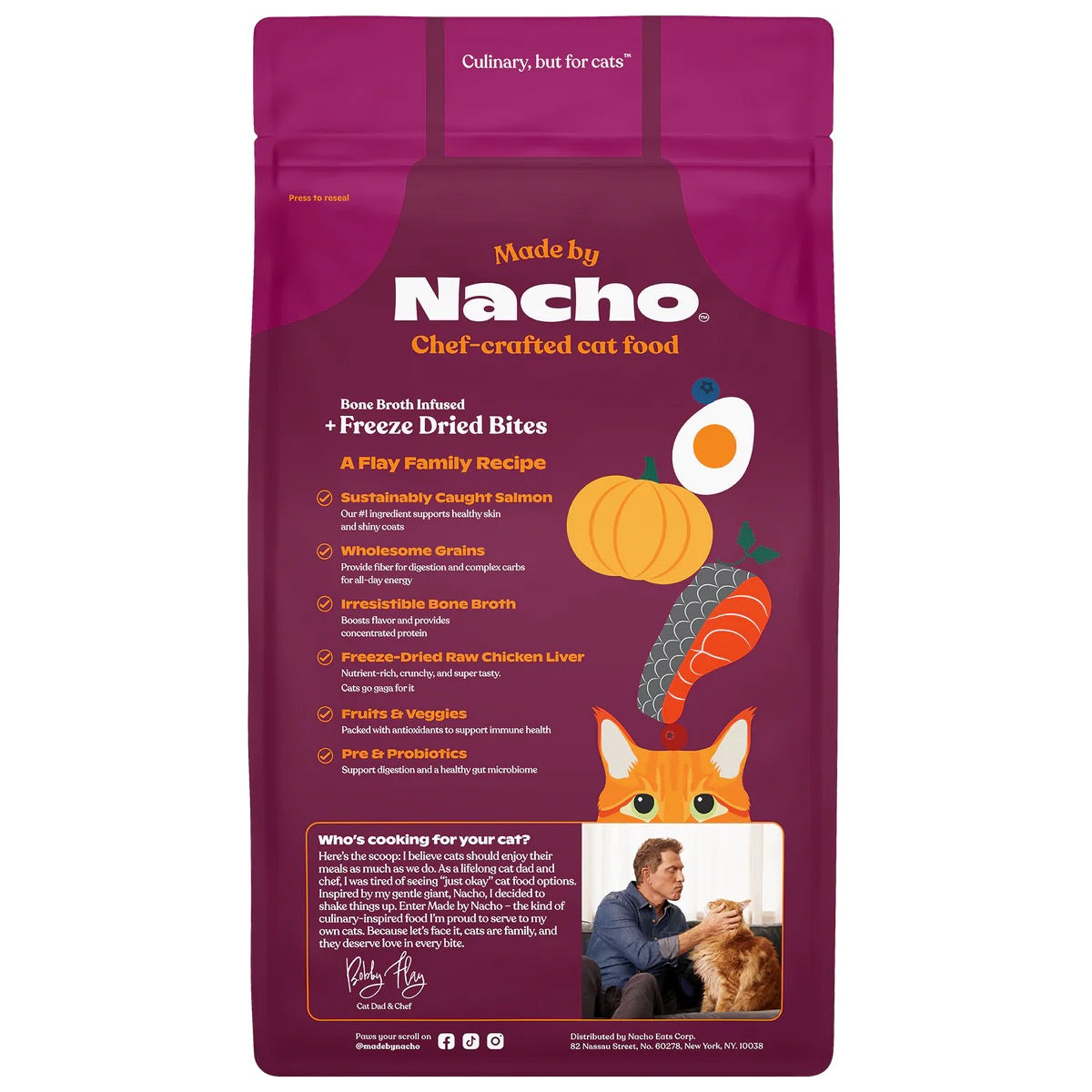 Made By Nacho Salmon/White Fish/ Pumpkin Cat Food (4lb) - Made by Nacho Dry Cat Food - The Family Pet