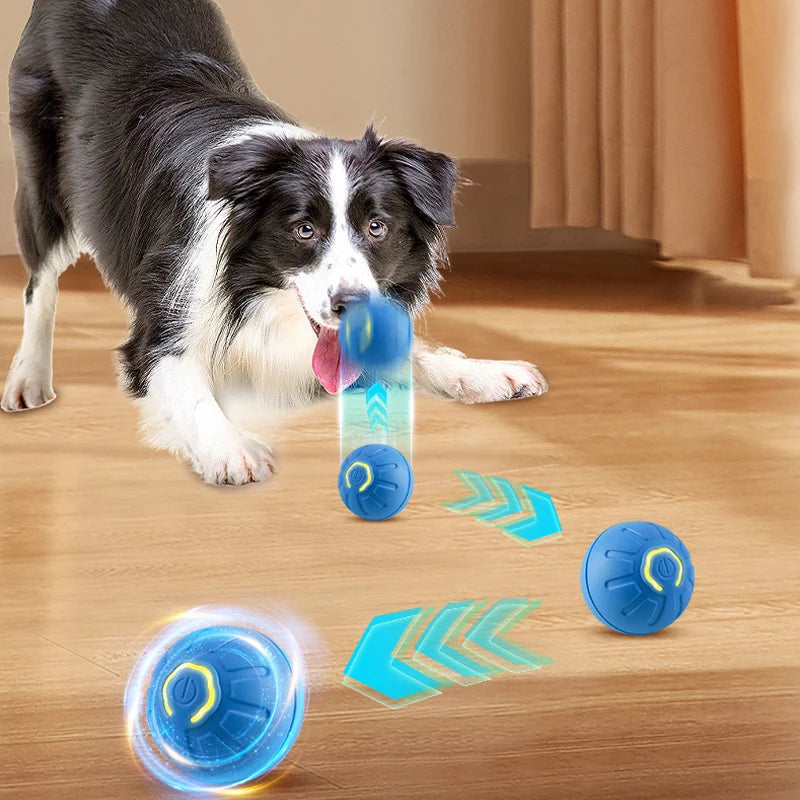1pcs Automatic Moving Dog Toy Ball Smart USB Jumping Rotating Interactive Dog Chew Toy Ball for Puppy Ball Toys