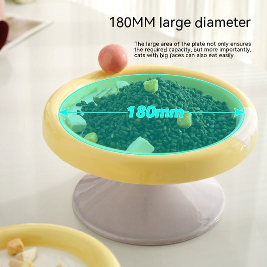 Ice Cream High Foot Ceramic Double Tone Cat Bowl