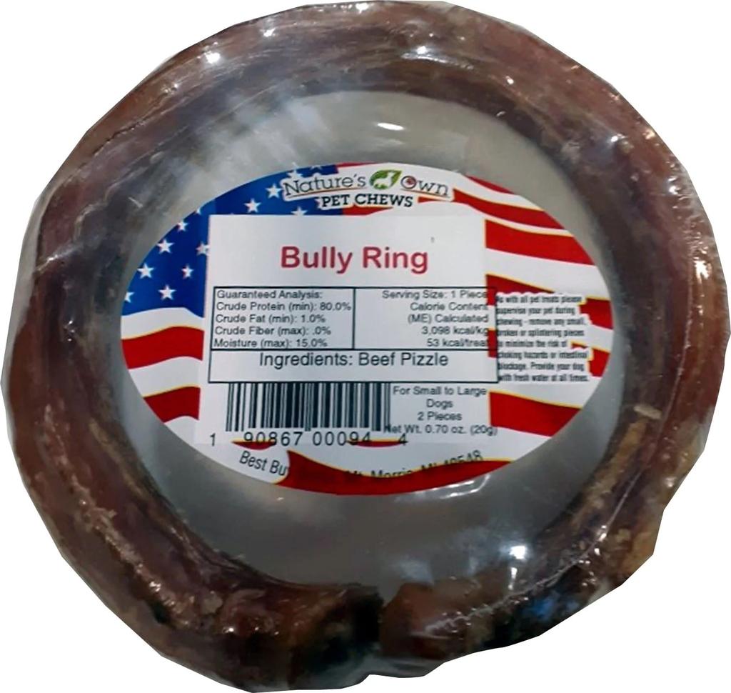 Nature's Own USA Bully Ring (4") (0.7oz) - Dog Chew - The Family Pet