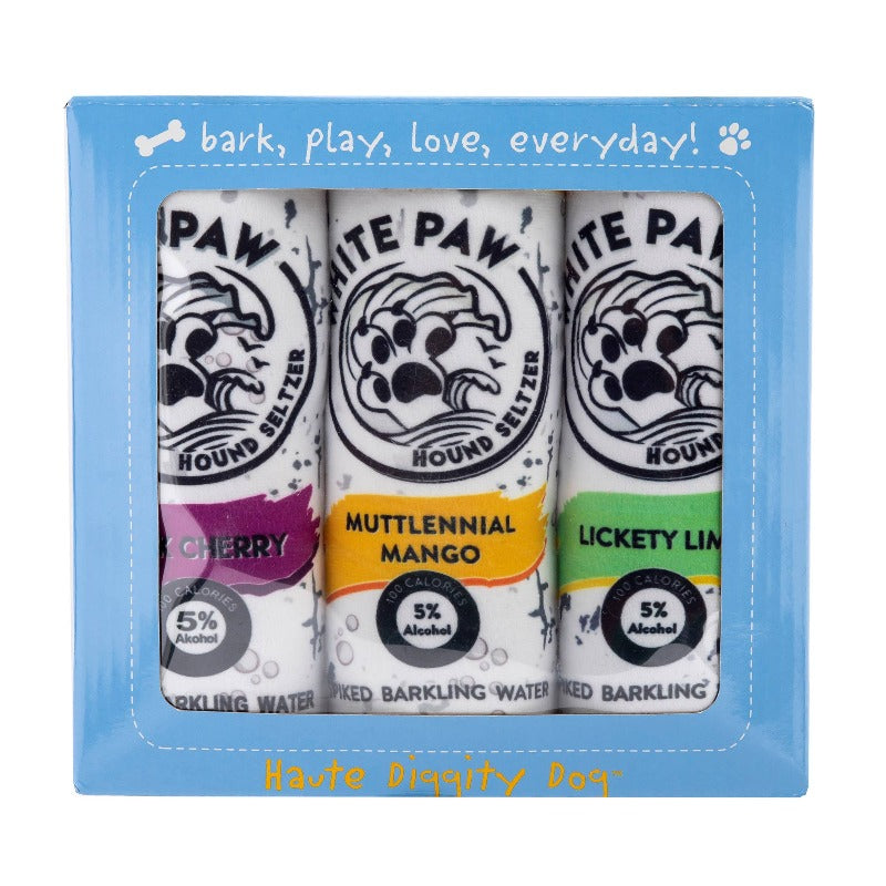 White Paw Hound Seltzer 3 Pack Dog Toys