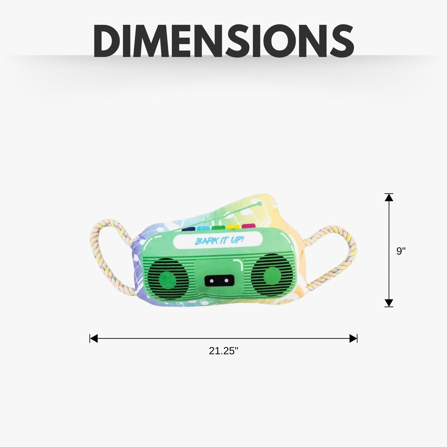 Retro Boombox Plush Dog Toy – with Squeaker & Crinkle Paper for