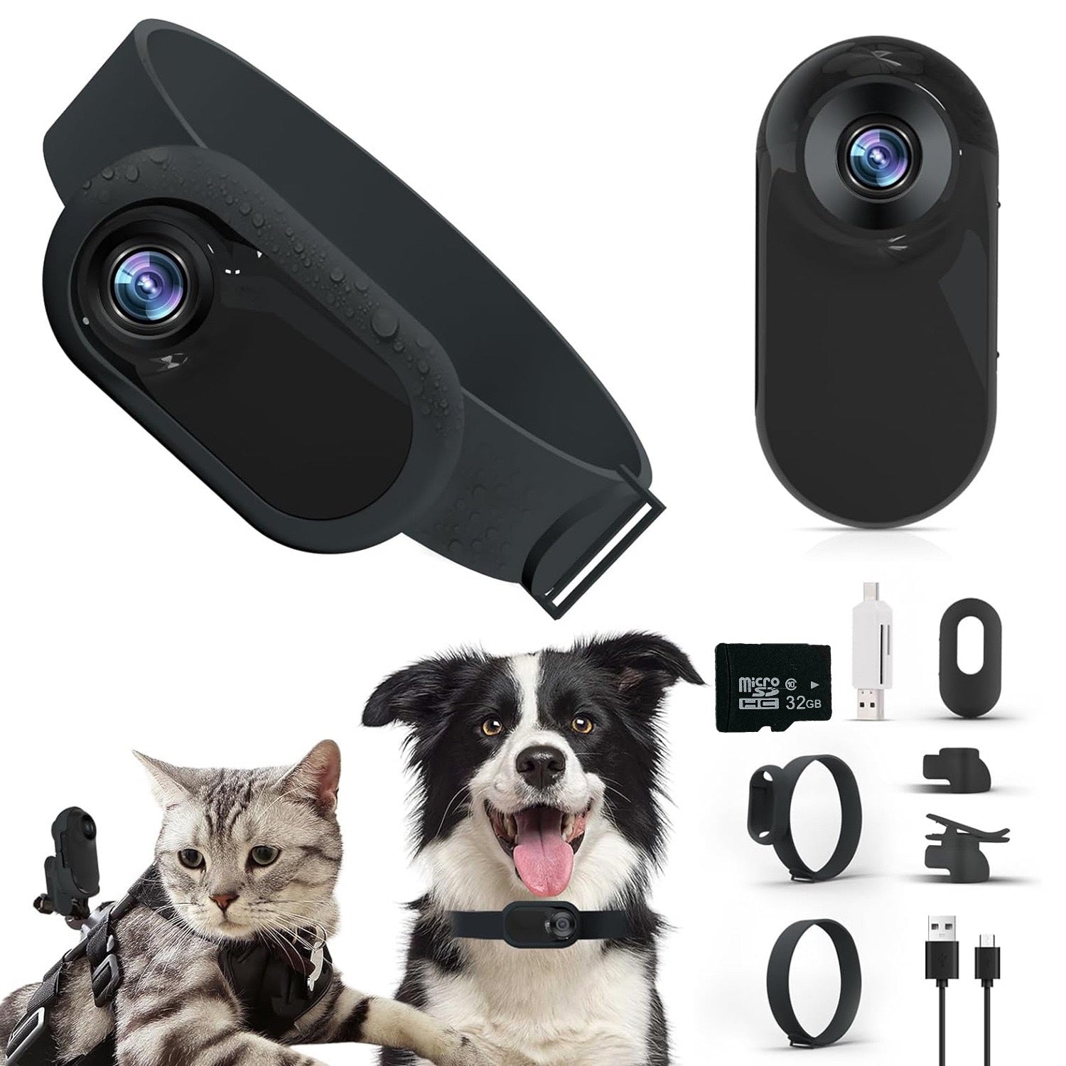 Portable Camera Magnetic Collar Clip Thumb Sports Camera HD Outdoor Pet Camera Portable Cycling Recorder - Purrfect Pet Kingdom