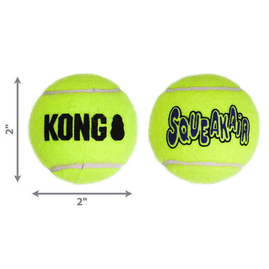KONG SqueakAir Tennis Balls Fetch Dog Toy Durable Play - detail view