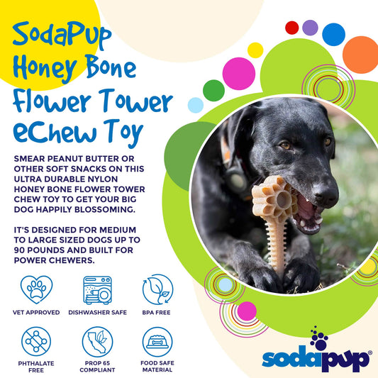 Honey Bone Dental Flower Tower - Indestructible Nylon Dog Chew