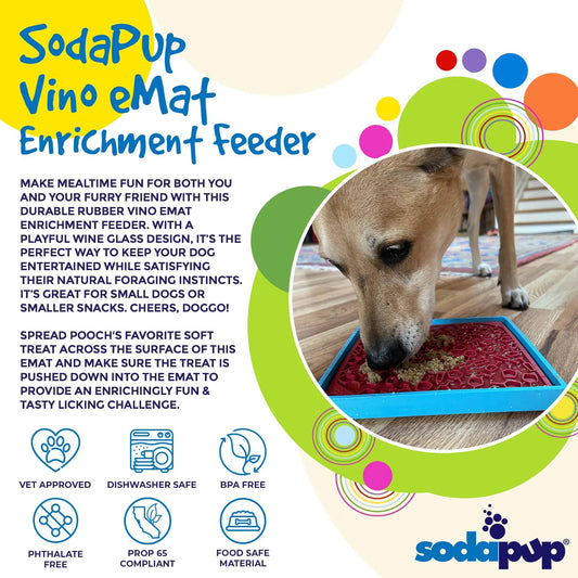 Vino Dog eMat - Enrichment Lick Mat For Dogs and Cats | Wine-Inspired Design| SodaPup-Purrfect Pet Kingdom