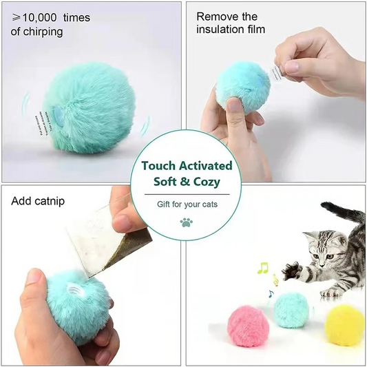 Interactive Ball Smart Cat Toys – Plush Electric Catnip Training Toy