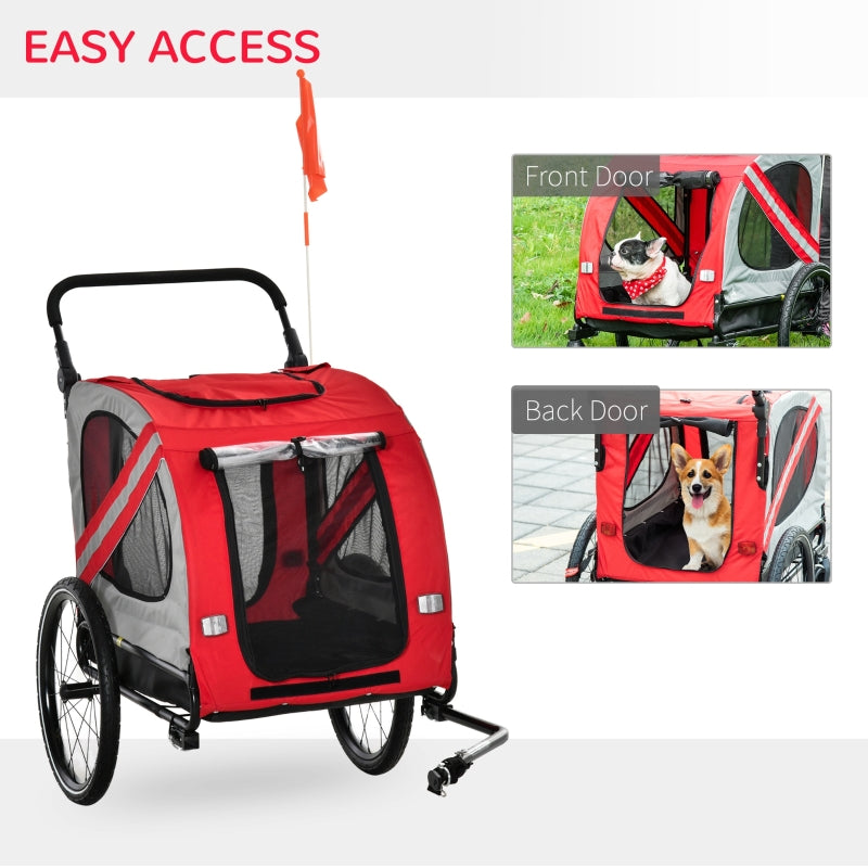 2-In-1 Pet Bike Trailer Stroller Jogging ๐ด