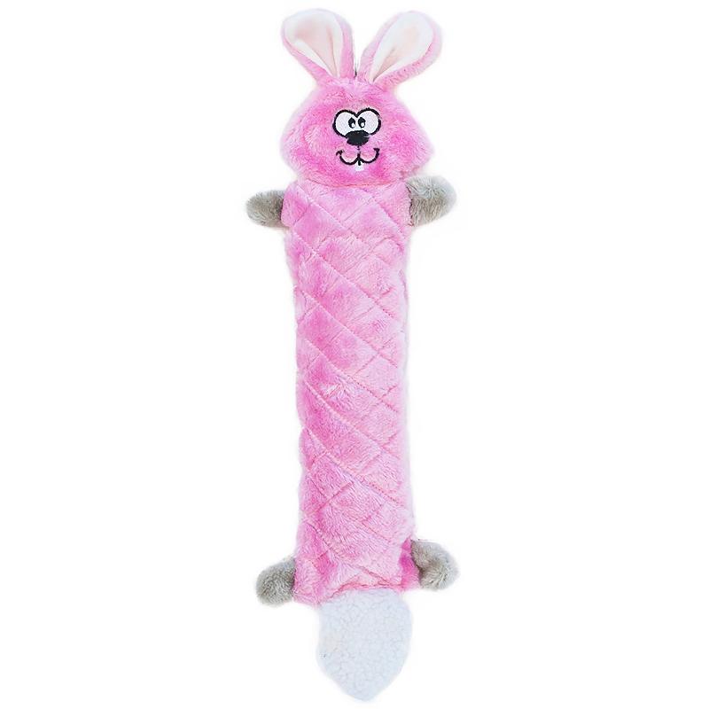 Jigglerz Pink Bunny Plush Dog Toy