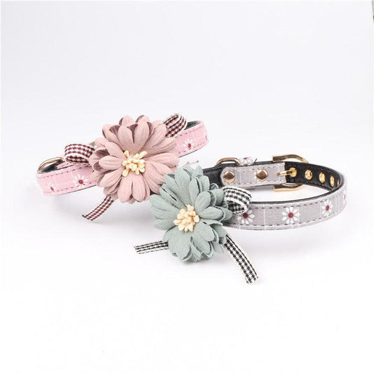 Cute Flower Dog Collar Bow Tie