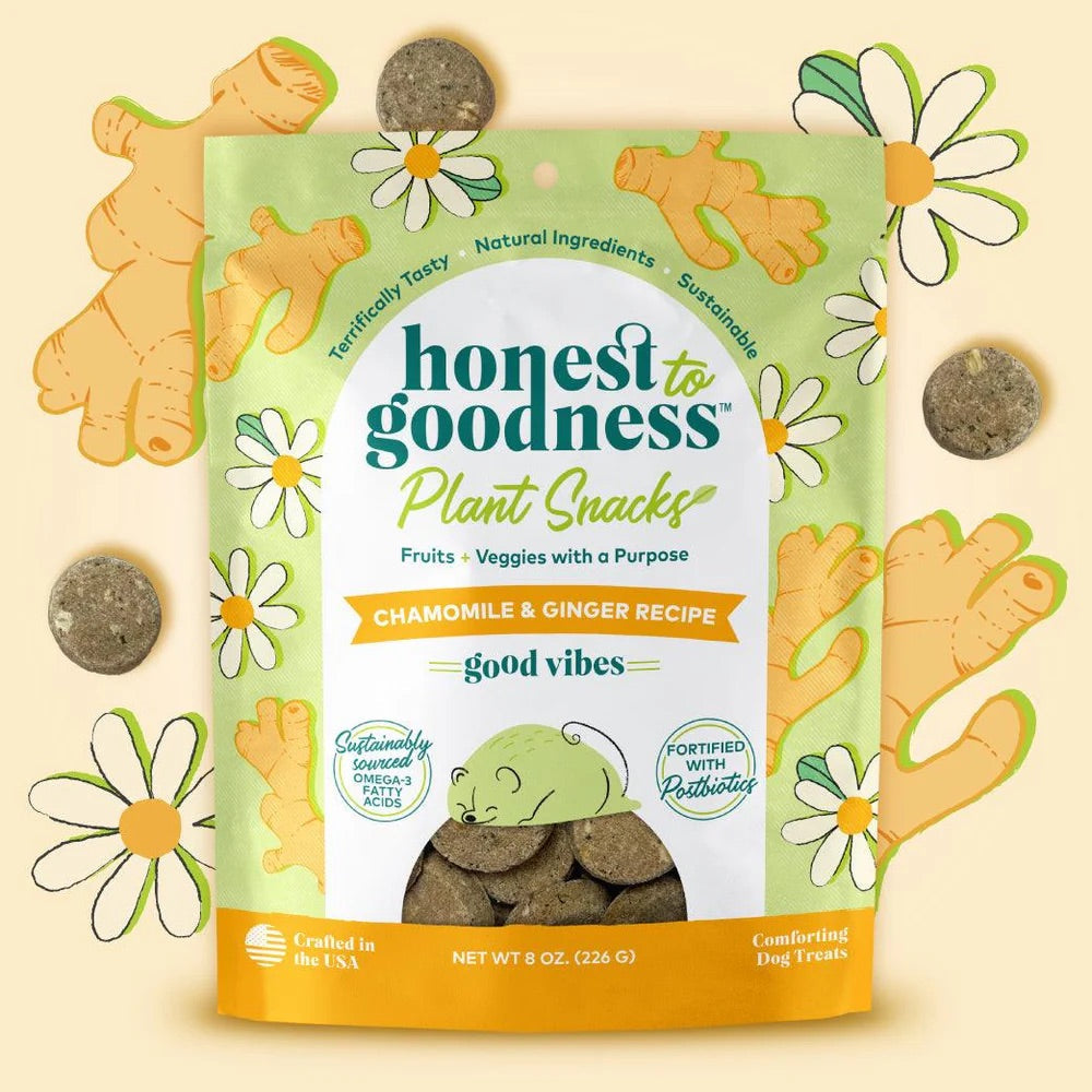 Honest To Goodness Good Vibes Calming Treats Chamomile & Ginger Dog Treat (8oz) - Honest To Goodness - The Family Pet