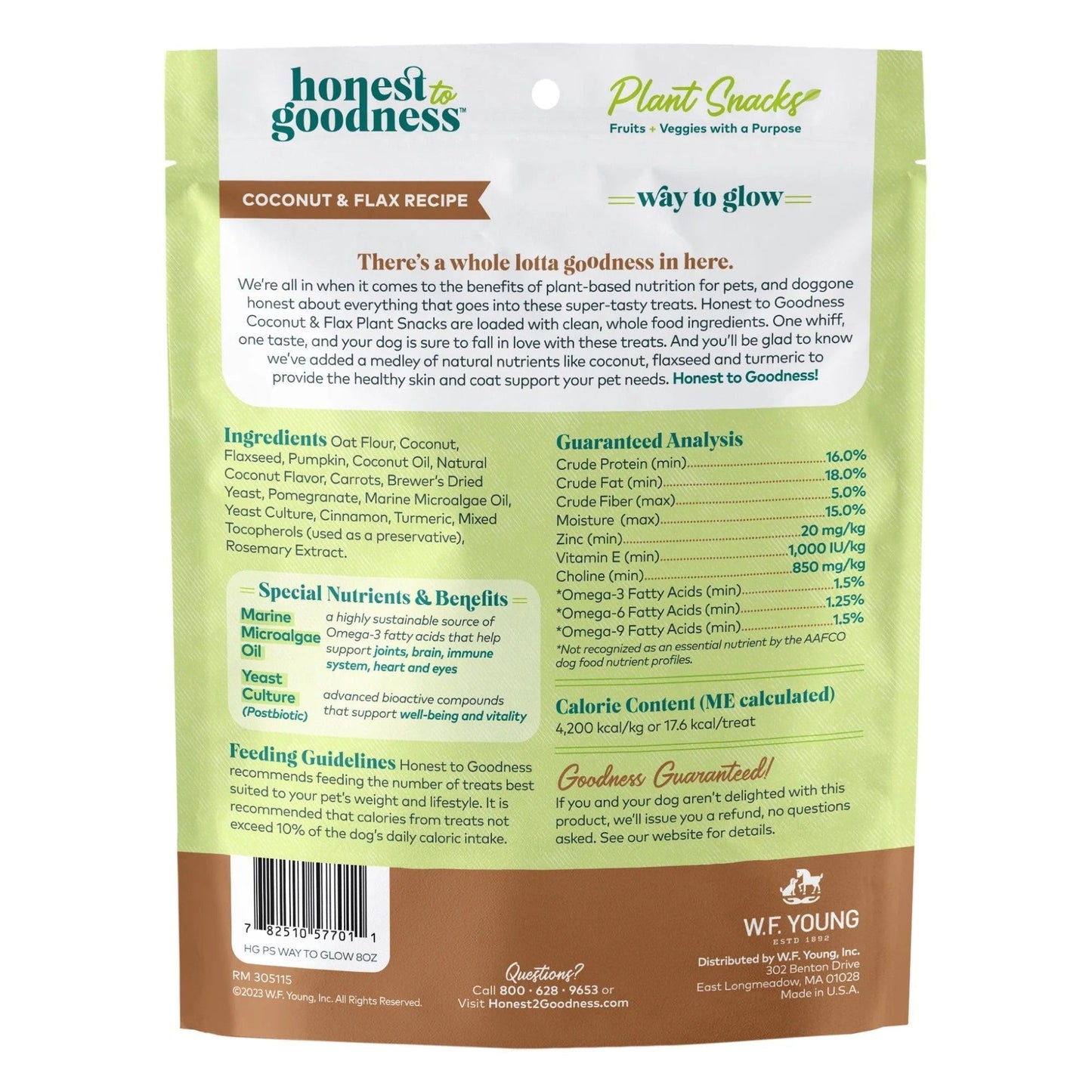 Honest To Goodness Way To Glow Skin & Coat Coconut & Flax Dog Treat (8oz) - Crunchy Dog Treats - The Family Pet
