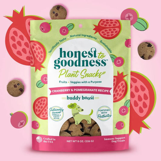 Honest To Goodness Buddy Boost Immune Support Cranberry & Pomegranate Dog Treat (8oz) - Crunchy Dog Treats - The Family Pet