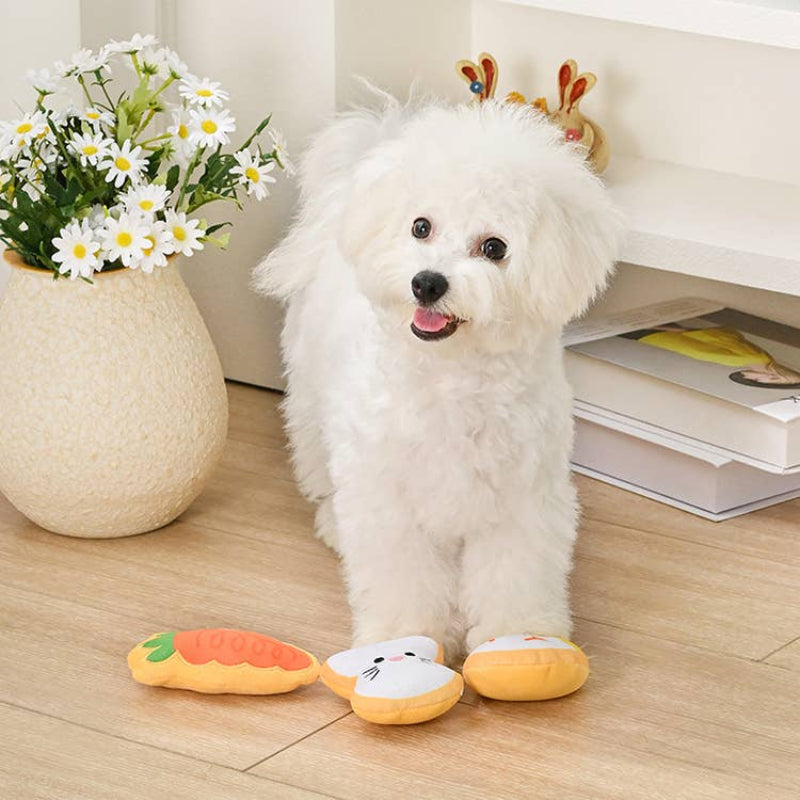 Hoppin' Easter Fun Cookies Plush Dog Toy Set - 3 Pk