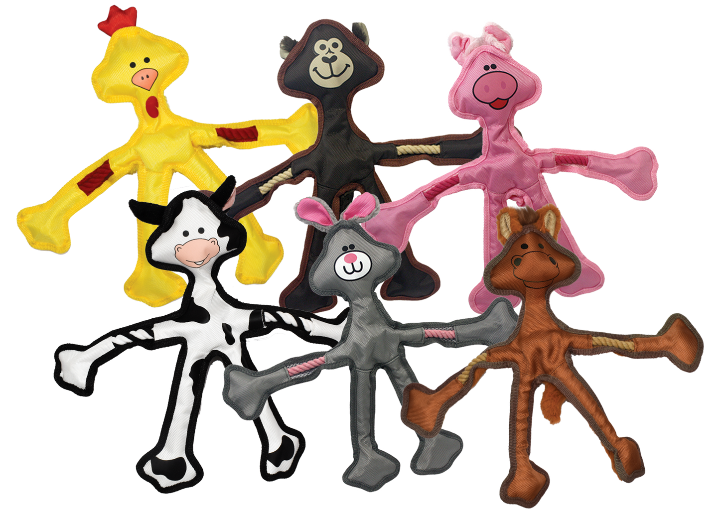 Multipet Skele-Ropes Assortment - Assorted Animals 15"
