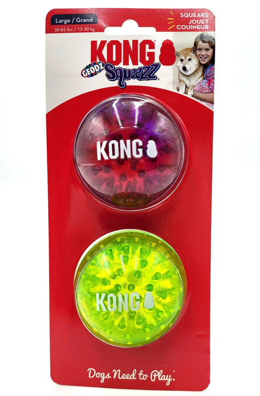 KONG Squeezz Geodz Large 2-Pack Floating Dog Toy