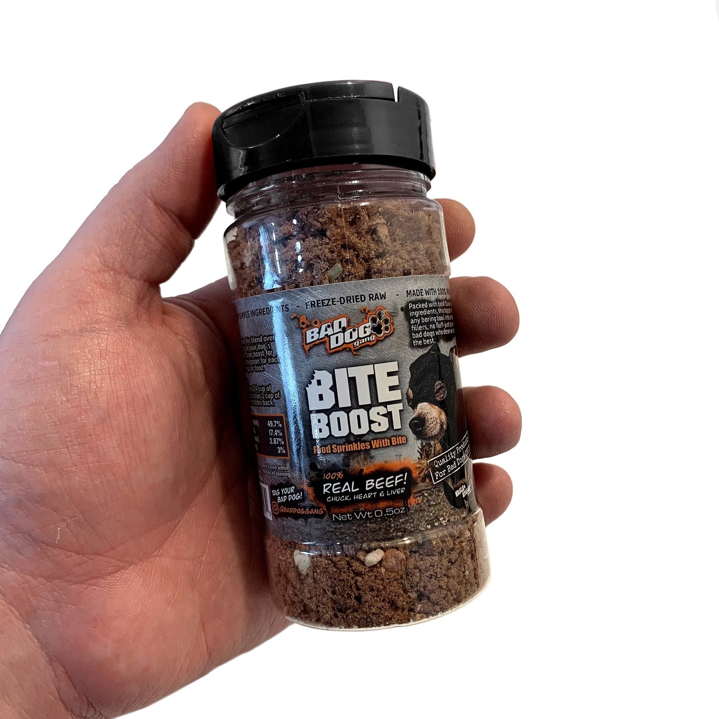 “Bite Boost” (Beef) Food Topper - Dog Treats - Bad Dog Gang