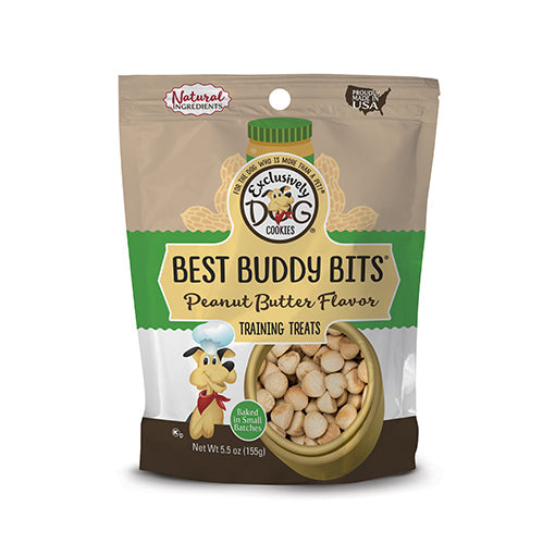 Exclusively Dog Best Buddy Bits Peanut Butter Flavor (5.5oz) - Crunchy Dog Treats - The Family Pet