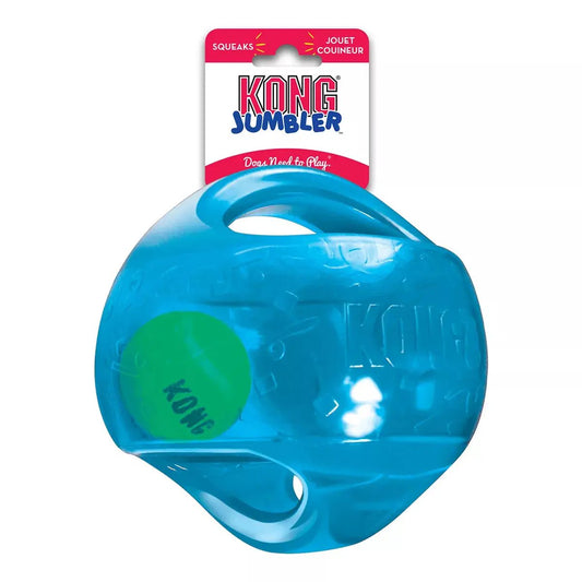 KONG Jumbler Ball Squeaky Interactive Dog Toy Blue M/L