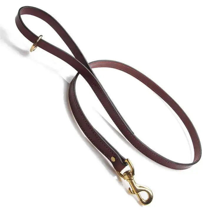 Leather Snap Leash - 3/4" Width - Chestnut
