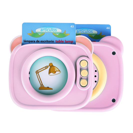 Spanish & English Talking Flash Cards 224 Sight Words Bilingual Flash Cards Rechargeable Card Early Education Device Educational Toy for Boys Girls Ag