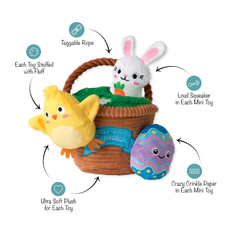 Easter Egg Hunt Squad Hide N Seek Interactive Plush Dog Toy Set - 4 Pc