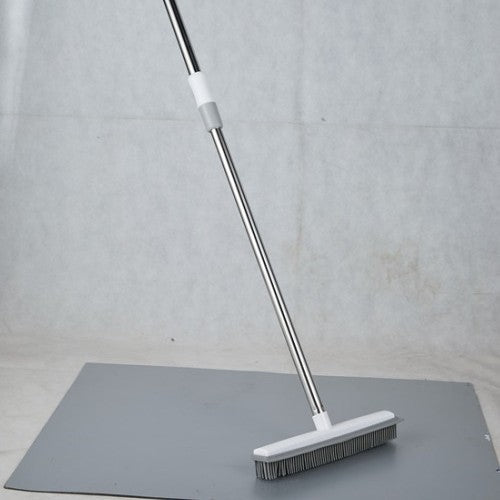 Cleaning Brush Stainless Steel Silicone Floor Brush Water Scraping Brush Long Handle Magic Carpet Brush - Purrfect Pet Kingdom