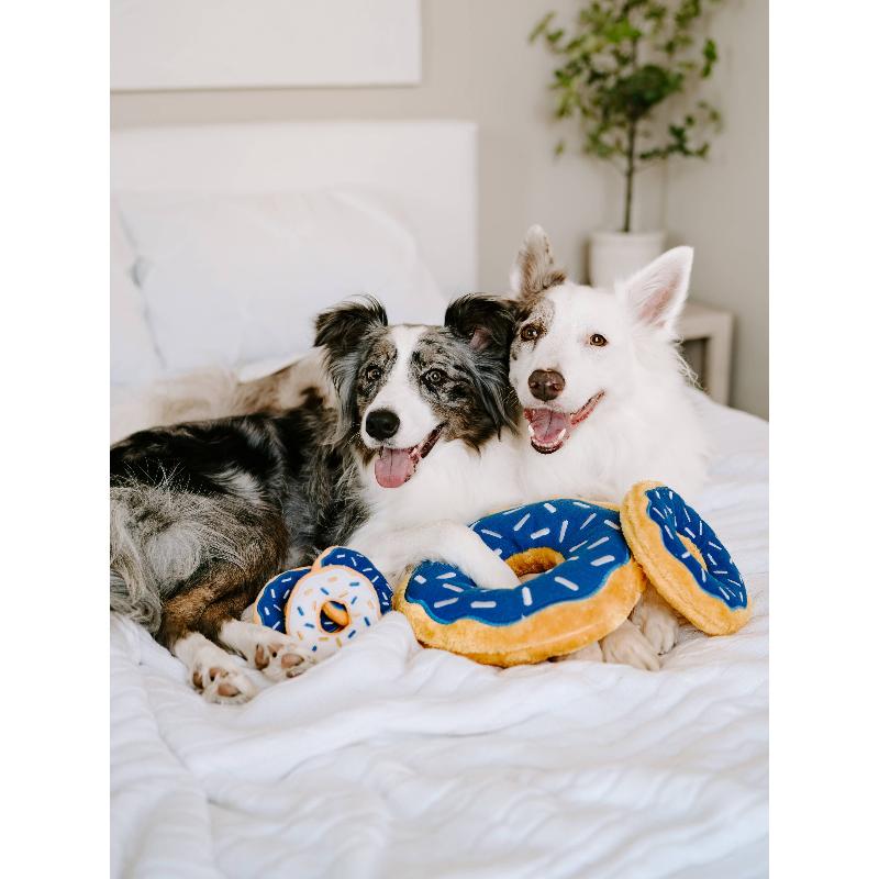 Hanukkah Jumbo Donutz Blue Squeaky Dog Toy
