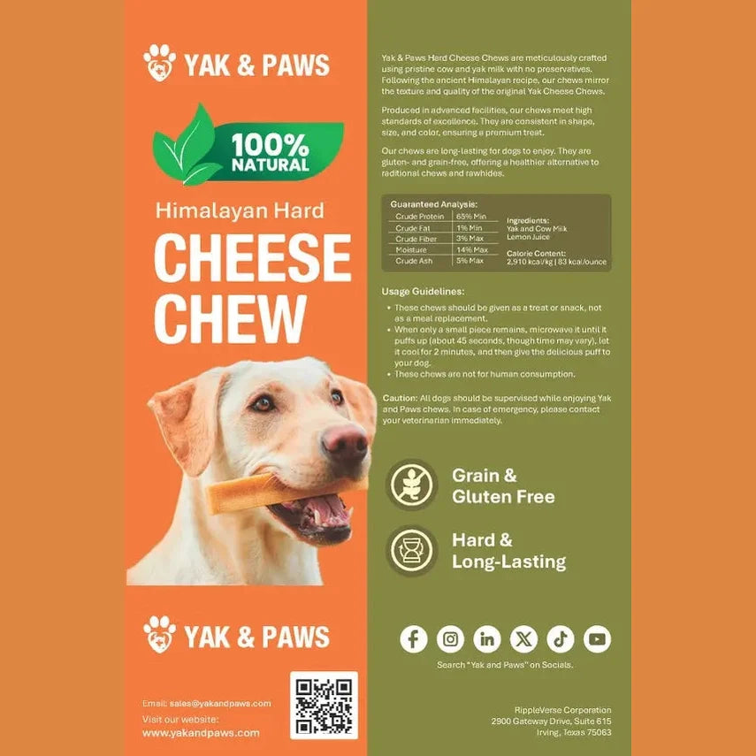 Dog Treats Yak Cheese Chews 100% Natural 5 Lb Bulk 🦴