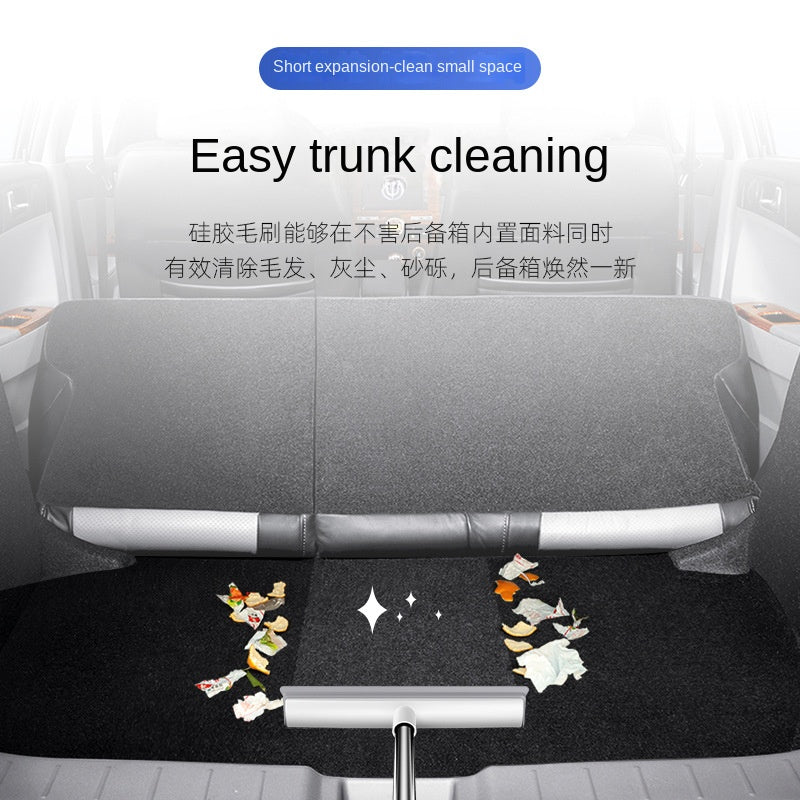 Cleaning Brush Stainless Steel Silicone Floor Brush Water Scraping Brush Long Handle Magic Carpet Brush - Purrfect Pet Kingdom