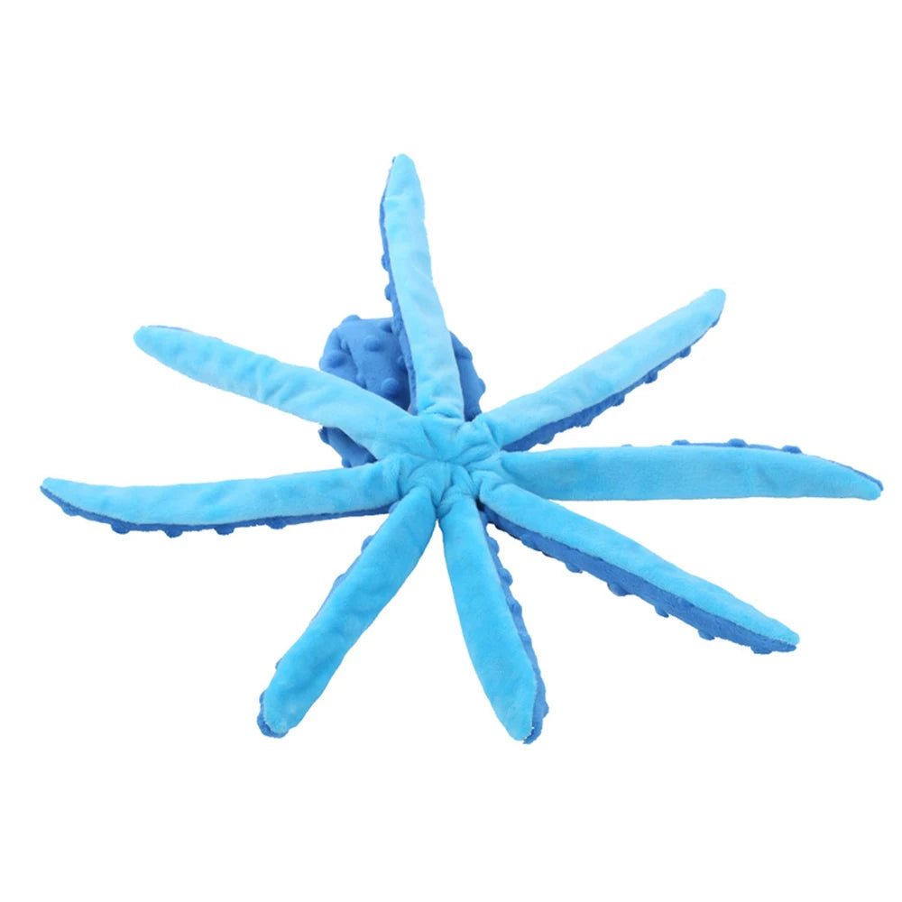 1PC Pet plush toys, cartoon stamps, fish skin shells, dog biting and sound-making toys, octopus, cat and dog products