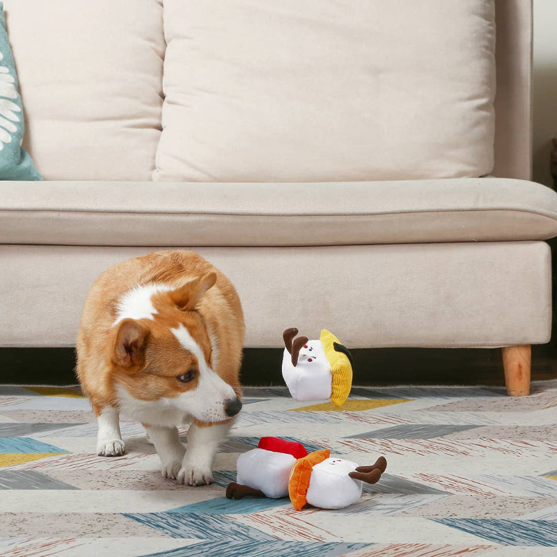 Fdie Japan Sushi Squeaky Plush Dog Toy Set - 3 Pc